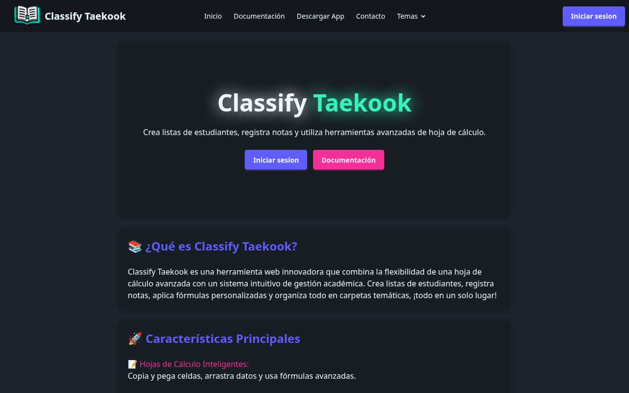 Captura del proyecto Classify